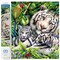 Diamond Dotz White Tiger & Cubs Animal Diamond Painting Kits for Adults - Diamond Art Kits a Relaxing Creative Craft Kit with Dotz Gems 20.5x20.5